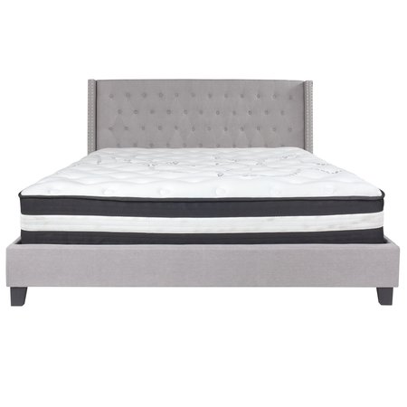 Flash Furniture Platform Bed Set, Riverdale, King, Gray HG-BM-44-GG